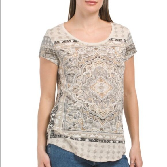 NWT Womens Lucky Brand Persian Carpet Tee MSRP $39.50 - Picture 1 of 3